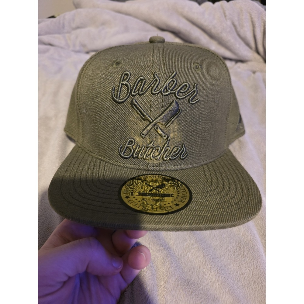 Distorted People Barber Butcher Olive Green Snapback Flat Bill Hat Cap New